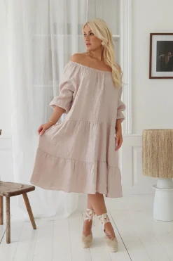 Abby pellavamekko, vaaleanpunainen
