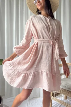 Aiyanna pellavamekko, vaaleanpunainen