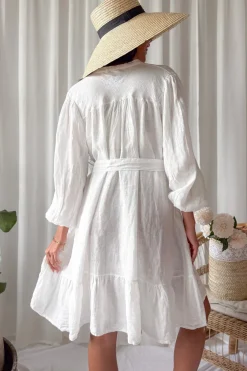 Aiyanna pellavamekko, valkoinen
