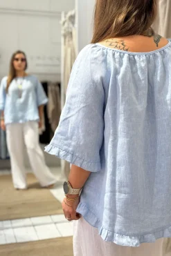 Alessia pellavapaita, oxford blue