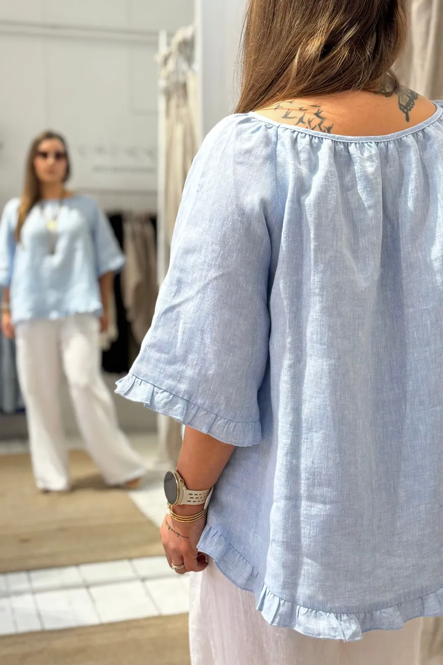 Alessia pellavapaita, oxford blue
