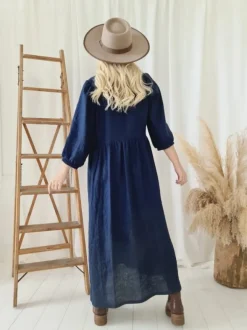 Almira pellavamekko, navy sininen