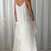 Alyssa silkkiviskoosimekko, beige