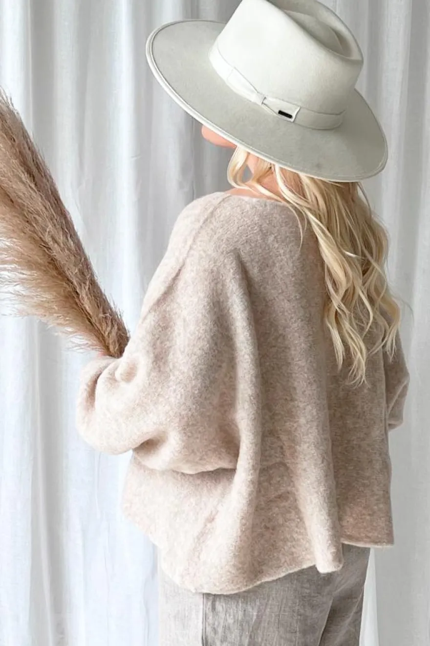 Angie alpakkaneule, beige