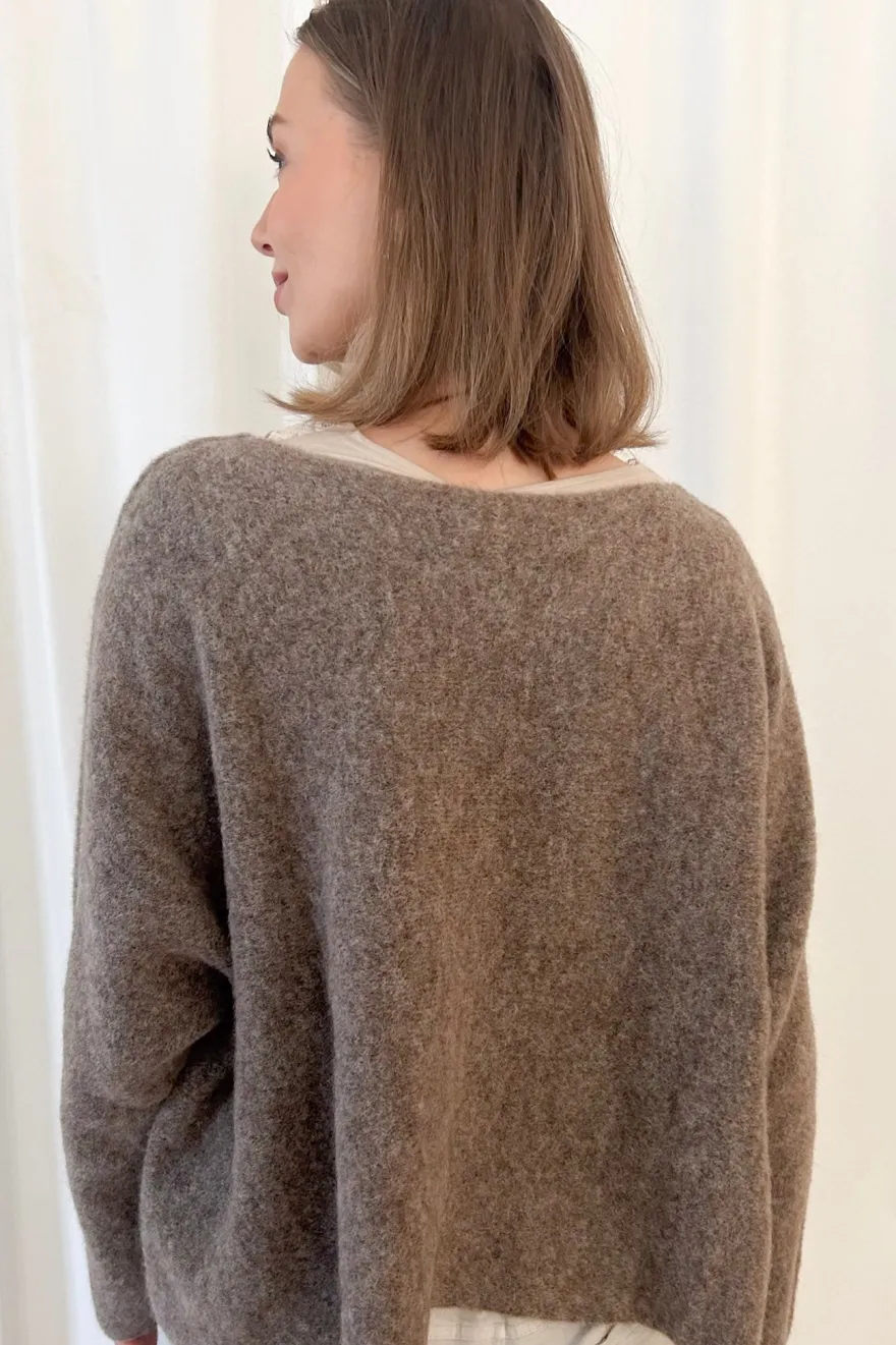 Angie alpakkaneule, taupe
