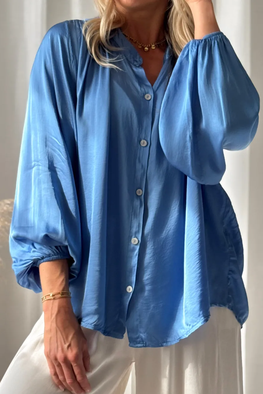 Antoine satiinipusero, sky blue