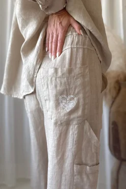 Baggy pellavahousut, cashmere