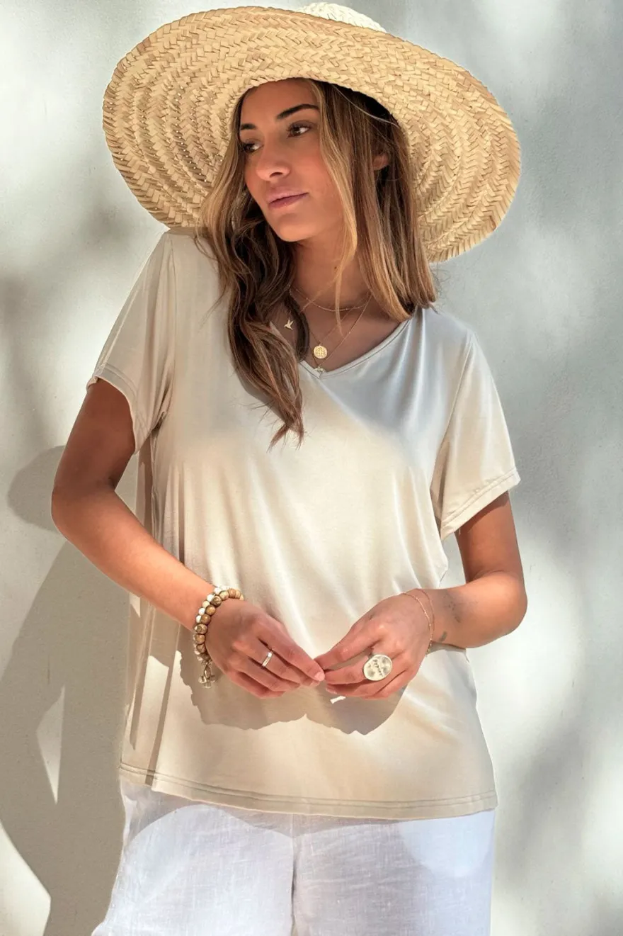 Bamboo daily t-paita, beige