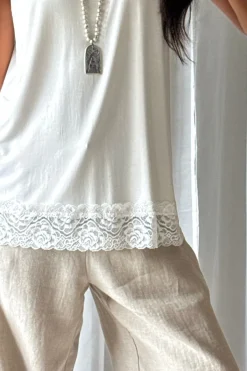Bamboo Lace Daily toppi, valkoinen