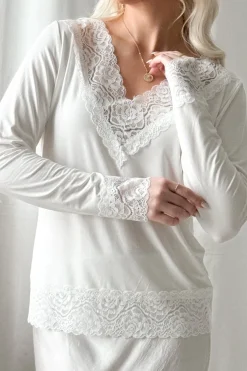 Bamboo Lace Divine pitkähihainen paita, valkoinen
