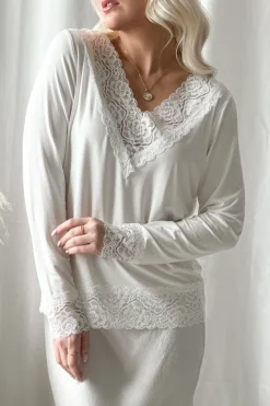Bamboo Lace Divine pitkähihainen paita, valkoinen