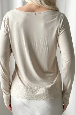 Bamboo Lace Divine pitkähihainen paita, beige