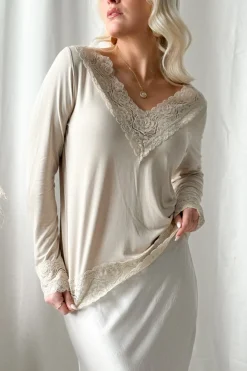 Bamboo Lace Divine pitkähihainen paita, beige