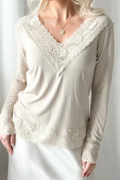 Bamboo Lace Divine pitkähihainen paita, beige
