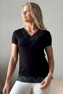 Bamboo Lace Elodie t-paita, musta