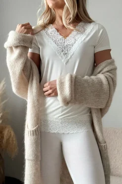 Bamboo Lace Elodie t-paita, valkoinen