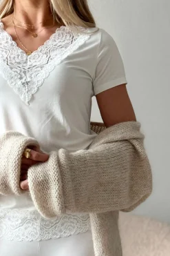 Bamboo Lace Elodie t-paita, valkoinen