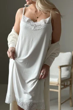 Bamboo Lace Joice slip mekko, valkoinen