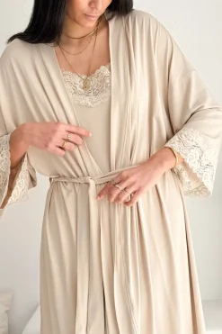 Bamboo Lace kimono, beige