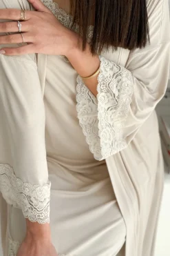 Bamboo Lace kimono, beige