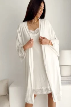 Bamboo Lace kimono, valkoinen