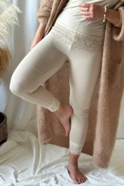 Bamboo Lace leggingsit, beige