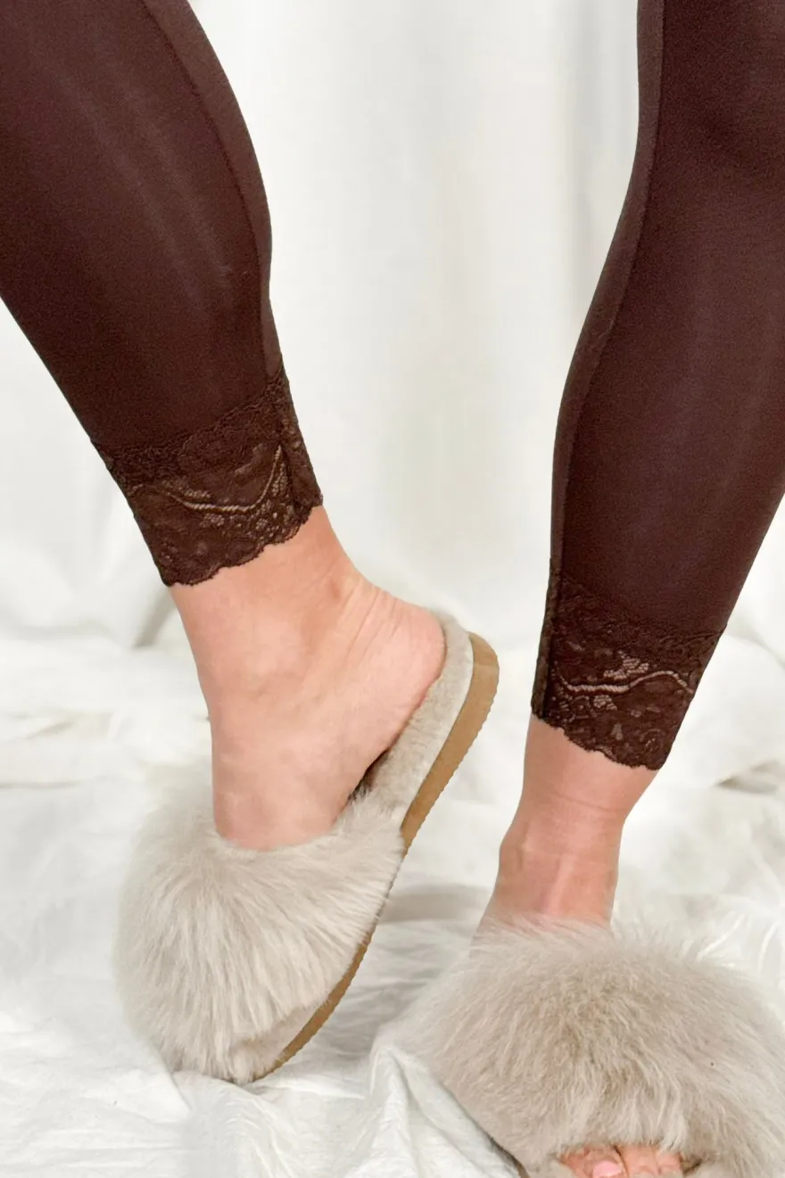 Bamboo Lace leggingsit, coffee
