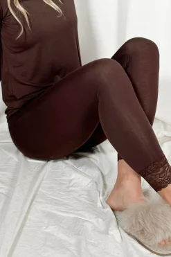Bamboo Lace leggingsit, coffee