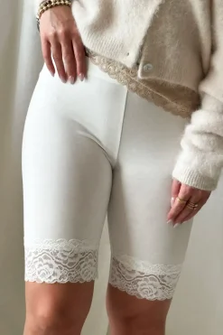 Bamboo Lace pyöräilyshortsit, valkoinen