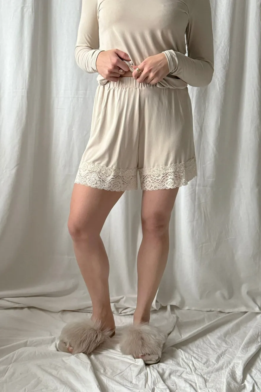 Bamboo Lace shortsit, beige