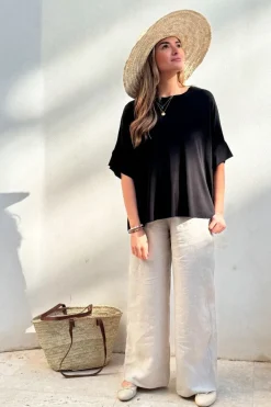 Bamboo oversized t-paita, musta