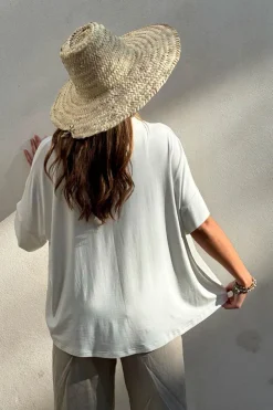 Bamboo oversized t-paita, valkoinen