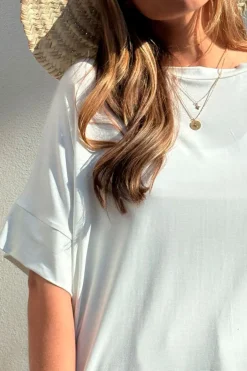 Bamboo oversized t-paita, valkoinen
