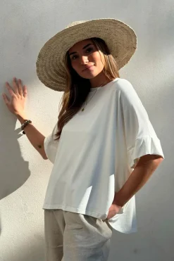 Bamboo oversized t-paita, valkoinen