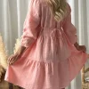 Belle pellavamekko, baby pink