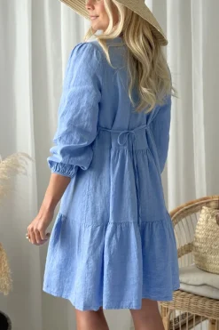 Belle pellavamekko, heavenly blue