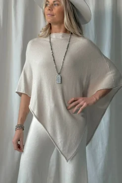 Be Mine poncho, light beige