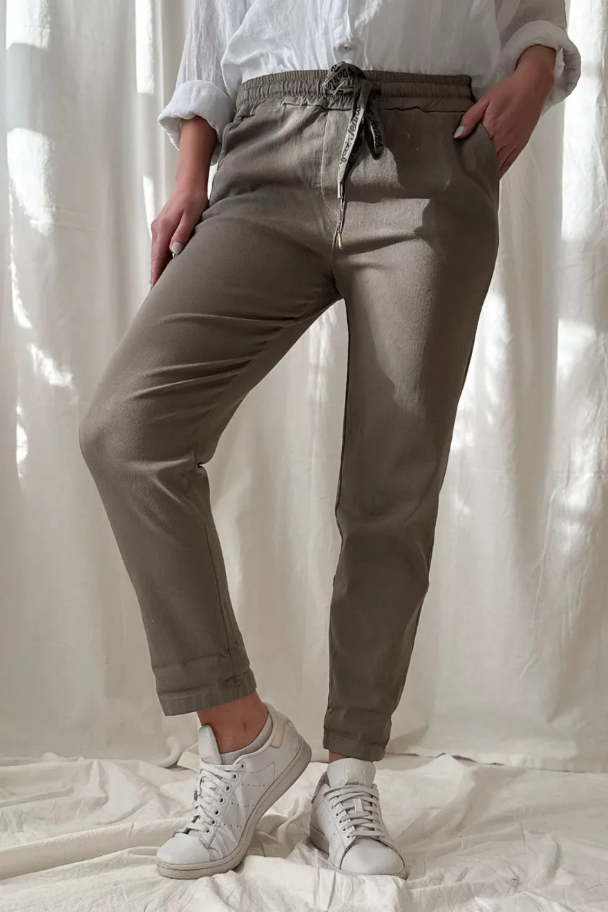 Bengaline joggerit long, taupe
