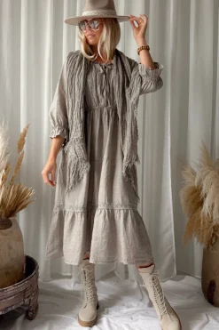 Beth Ellen pellavamekko, taupe