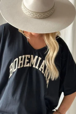 Bohemiana boucle t-paita, musta