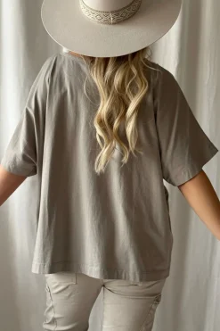 Bohemiana boucle t-paita, taupe