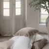 Bohemian frill pellavatyynynpäällinen, cashmere