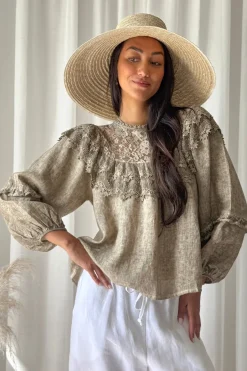Boho Lace pellavapaita, savanna