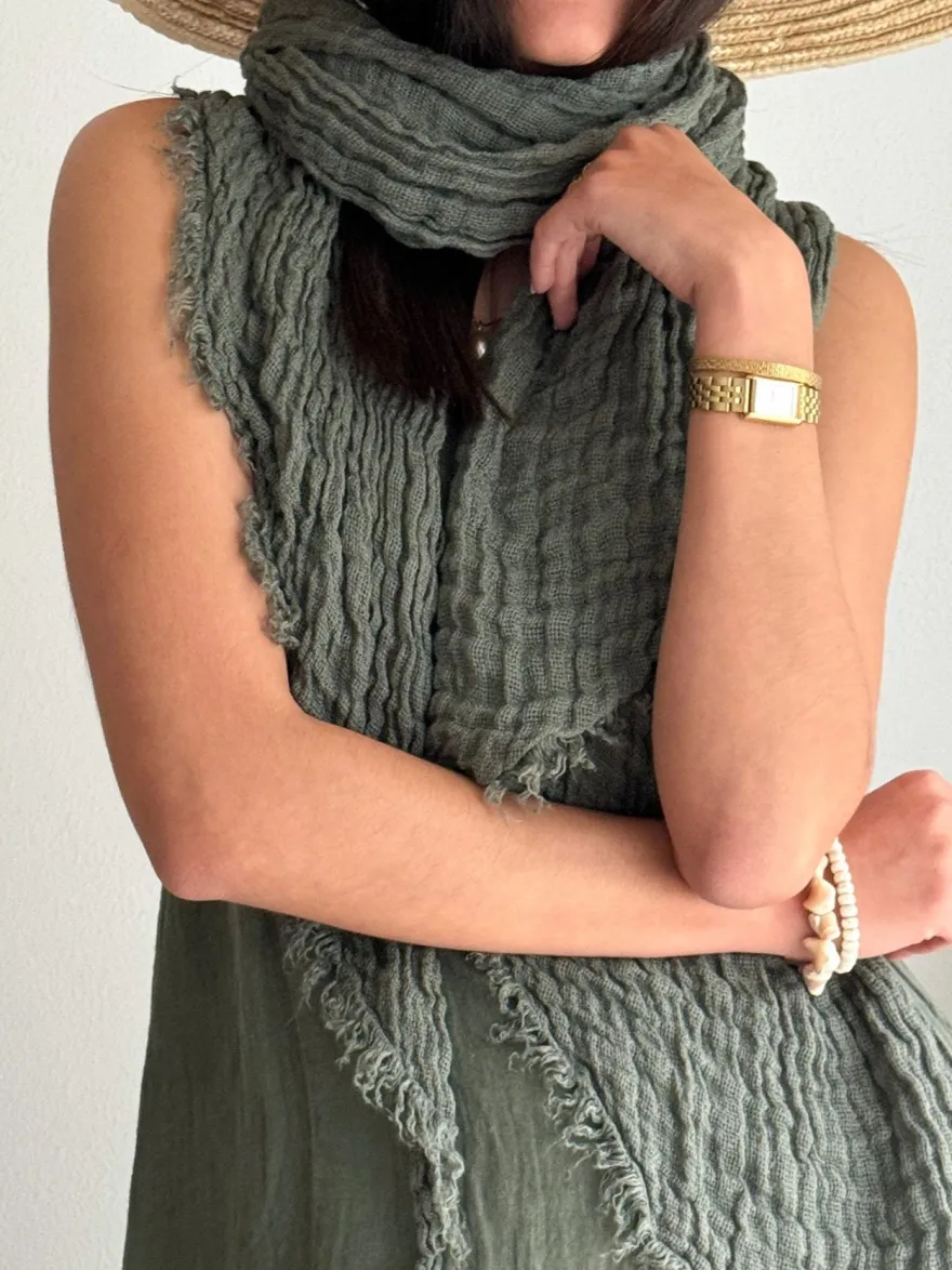 Boho mesh pellavahuivi, camo