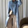 Boho mesh pellavahuivi, denim sininen