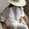Boho mesh pellavahuivi, valkoinen