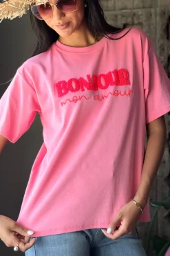 Bonjour t-paita candy pink