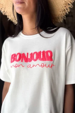Bonjour t-paita, valkoinen