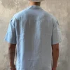 Boxy pellavapaita, oxford blue