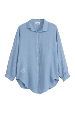Breezy pellavapaita, denim blue